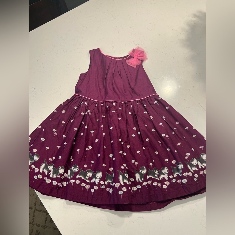 Purple and White Casual Dress with Relaxed Fit